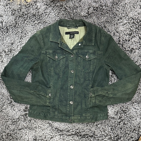 Calvin Klein Collection Jackets & Blazers - Calvin Klein Collection Forest Green Jean Jacket